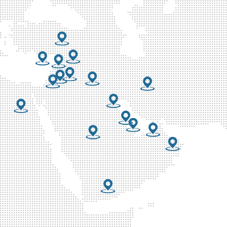 Origin locations in the Middle East